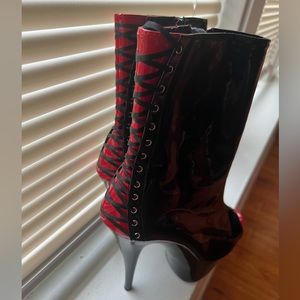 Black and red leather shoes